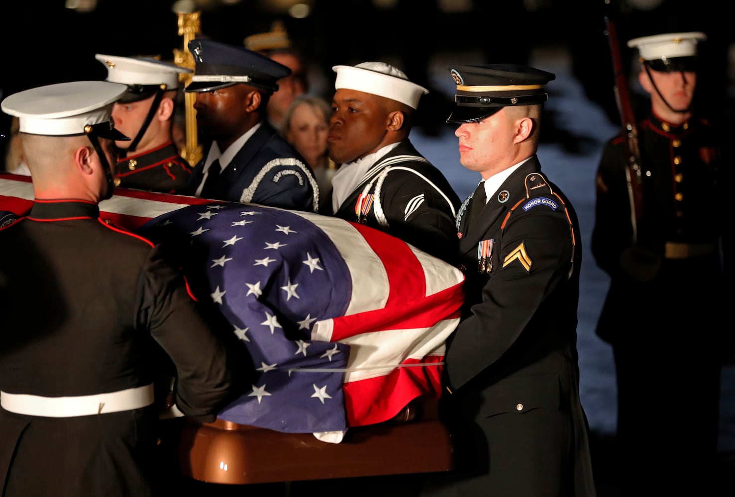 Photos: President George H.W. Bush lies in repose at Houston church