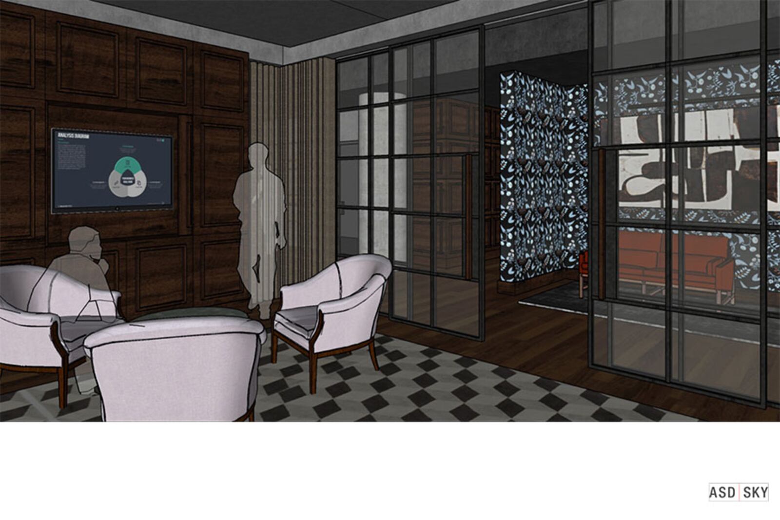  The Roebuck Room at RFD Social / Rendering courtesy of ASD | SKY