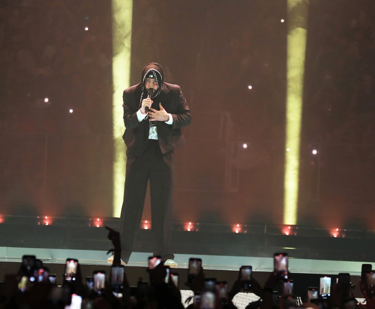 Puerto Rican superstar Bad Bunny rocked sold out State Farm Arena on Tuesday, May 14, 2024 on his Most Wanted Tour.
Robb Cohen for the Atlanta Journal-Constitution