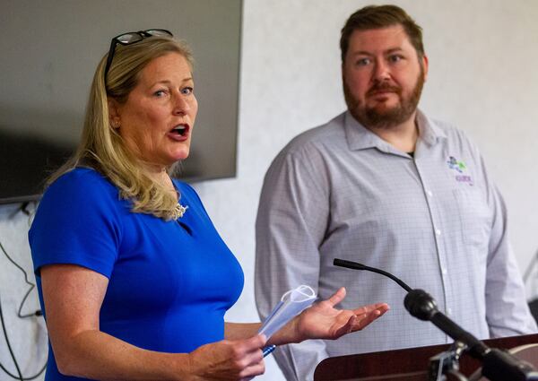 Dr. Audrey Arona, district health director of the Gwinnett, Newton, and Rockdale County Health Departments, speaks at a press conference at Norcross City Hall on Friday, June 18, 2021.  STEVE SCHAEFER FOR THE ATLANTA JOURNAL-CONSTITUTION