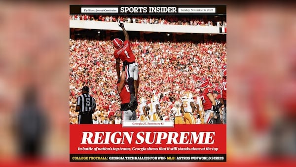 The Atlanta Journal-Constitution's Sports Insider digital magazine, Sunday, Nov. 6, 2022.