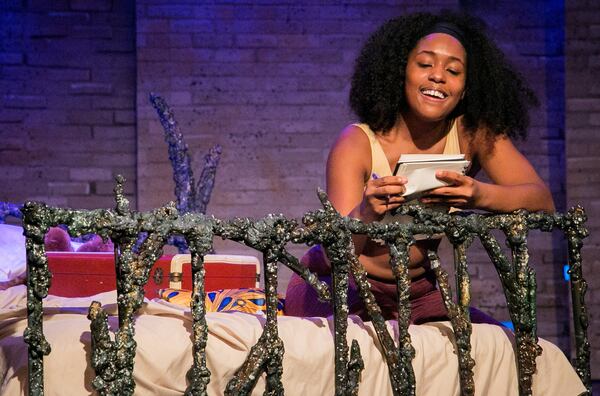 Jasmine Thomas appears in Synchronicity Theatre's solo performance piece "rip" (now streaming through Nov. 8), written by Atlanta actress Danielle Deadwyler.
Courtesy of Casey Gardner Ford