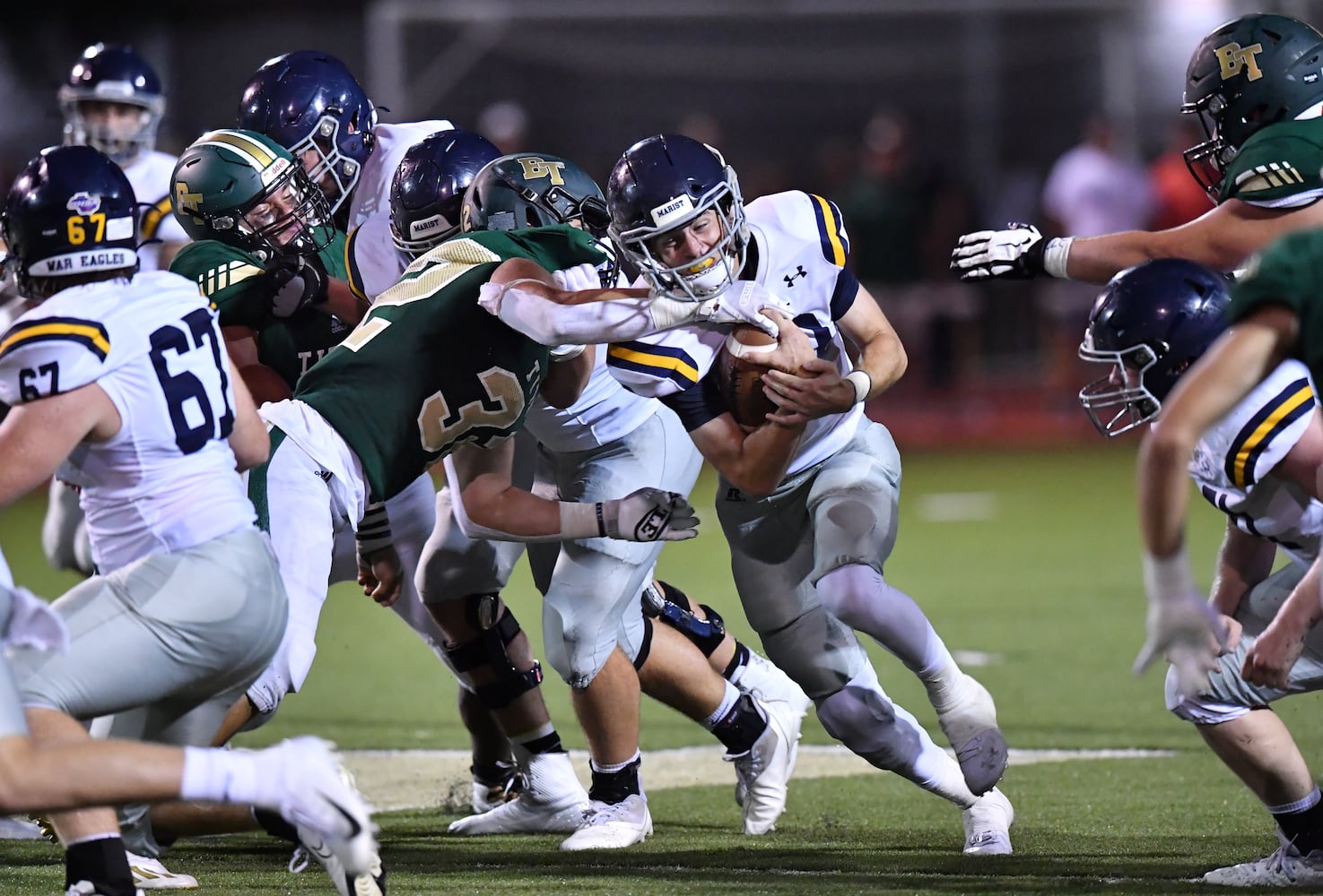 high school football: Marist at Blessed Trinity