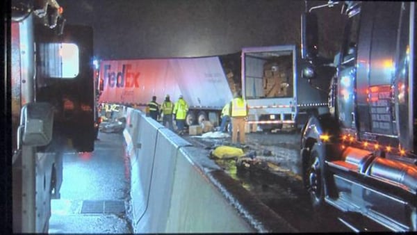 At least five people are dead and 60 have been transported for injuries after a multiple-vehicle crash early Sunday on the Pennsylvania Turnpike.