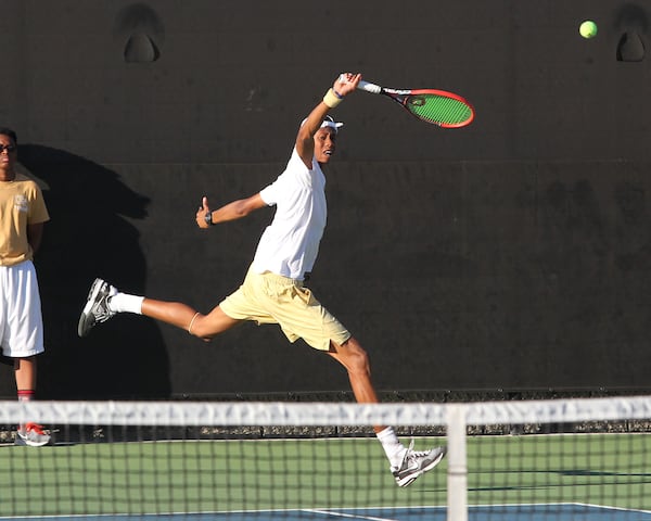 Christopher Eubanks - Georgia Tech men's tennis vs. Florida State, march 15, 2015, Ken Byers Tennis Complex