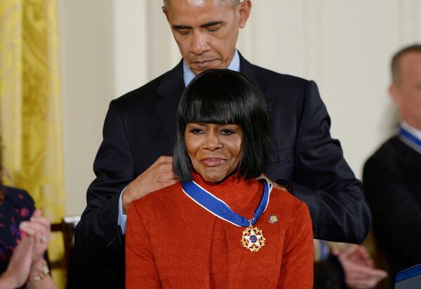 U.S. President Barack Obama presents Cicely Tyson with the Presidential Medal of Freedom on Tuesday, Nov. 22, 2016 in the East Room of the White House in Washington, D.C. Tyson died Thursday, Jan. 28, 2021. According to her recently released memoir, she was 87. Public records indicate she was 96. (Olivier Douliery/Abaca Press/TNS)