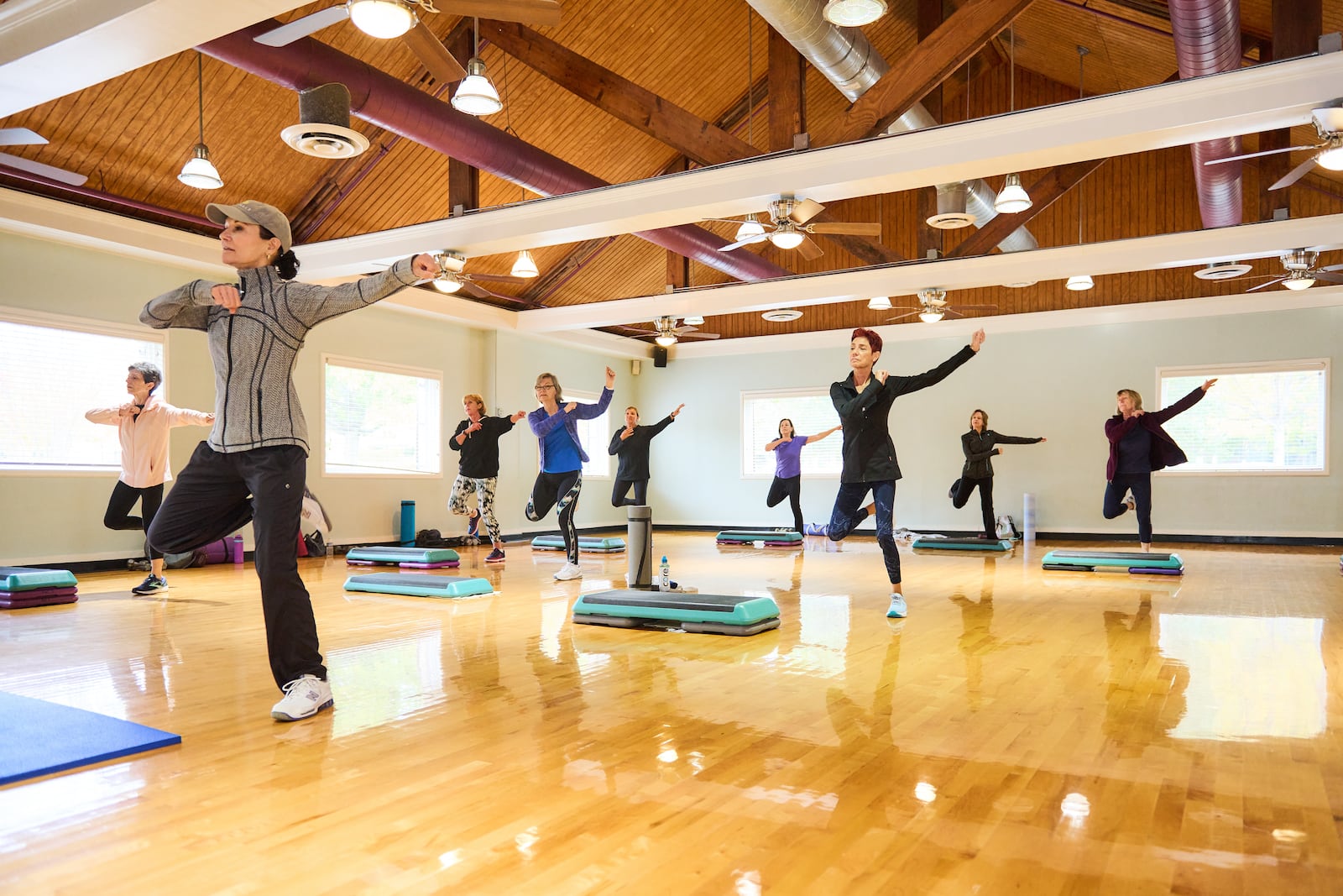 Get fit for free with fitness class at Preston Ridge Community Center in Alpharetta. Courtesy of the Alpharetta Convention and Visitors Bureau.