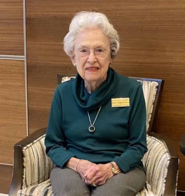 Mary Virginia Davis, a resident at Lenbrook for 14 years, says she enjoys the fellowship at the senior living community “beyond measure.” (Courtesy Lenbrook)