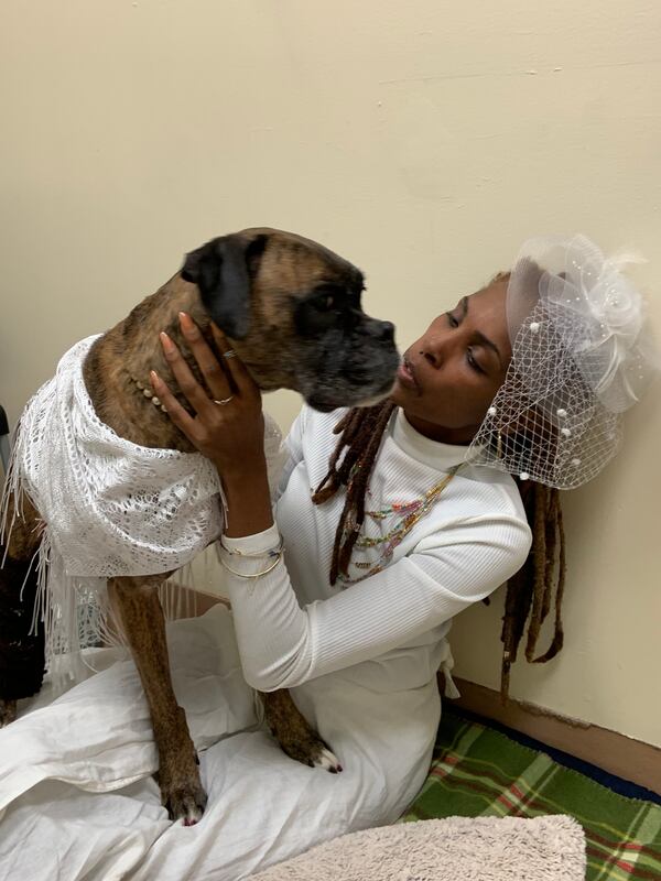 Kenyette Tisha Barnes and her beloved pet, Serendipity. CREDIT: VALERIE JONES