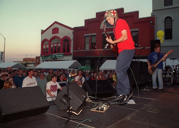 Mike Mantione of Five Eight performs during AthFest in 2000.