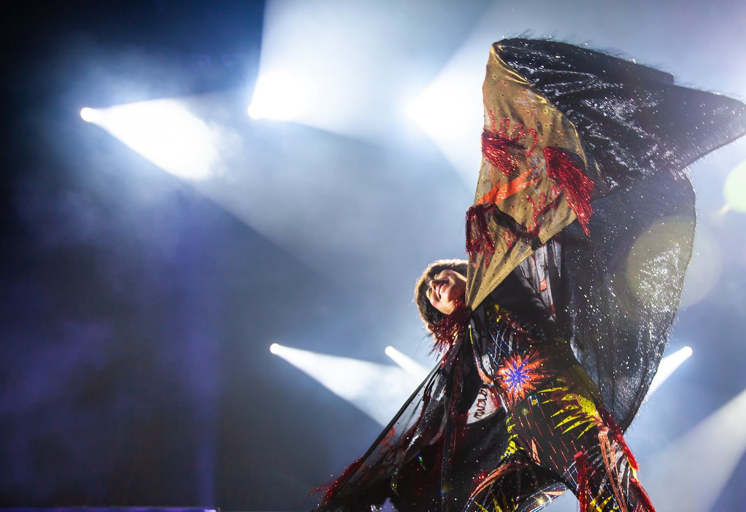 The Yeah Yeah Yeahs play the Piedmont stage on the first day of the Shaky Knees Music Festival at Atlanta's Central Park on Friday, May 5, 2023. (RYAN FLEISHER FOR THE ATLANTA JOURNAL-CONSTITUTION)