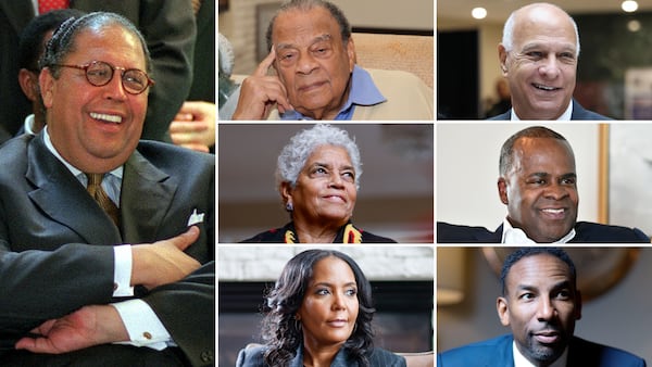 Atlanta Mayors Maynard Jackson, Andrew Young, Bill Campbell, Shirley Franklin, Kasim Reed, Keisha Lance-Bottoms and Andre Dickens (The Atlanta Journal-Constitution)