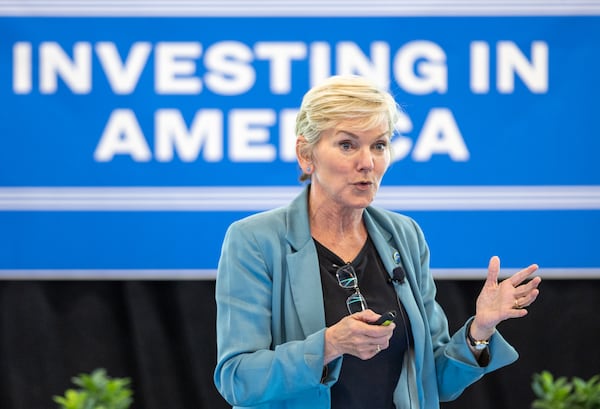 U.S. Energy Secretary Jennifer Granholm speaks at a Georgia Tech town hall on Wednesday, June 28, 2023. (Arvin Temkar/arvin.temkar@ajc.com)