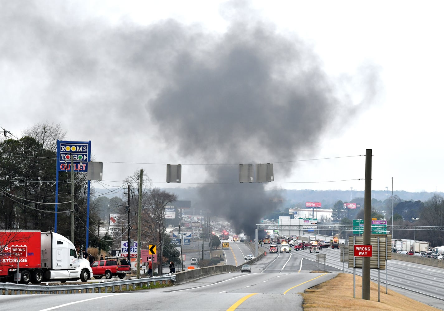 PHOTOS: I-85 fire in Gwinnett 2020