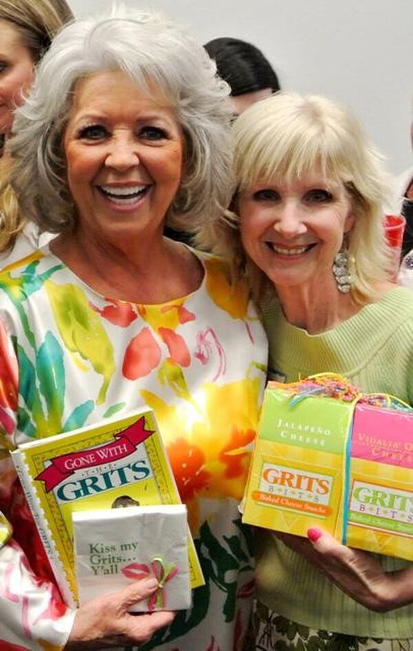 Diane Pfeifer (right) with Paula Deen at the First Lady’s Legislative Wives’ Luncheon held in May 2013 in Washington, D.C. Grits Bits was the featured treat in goodie bags distributed by first lady Michelle Obama that year. CONTRIBUTED