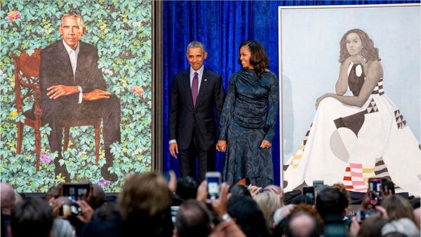 The official public portraits of former President Barack Obama and First Lady Michelle Obama are on view at the High Museum of Art in Atlanta through March 13. 