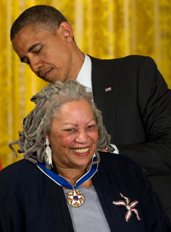 FILE - In this Nov. 25, 2005 file photo, author Toni Morrison listens to Mexicos Carlos Monsivais during the Julio Cortazar professorship conference at the Guadalajara's University in Guadalajara City, Mexico. The Nobel Prize-winning author has died. Publisher Alfred A. Knopf says Morrison died Monday, Aug. 5, 2019 at Montefiore Medical Center in New York. She was 88.