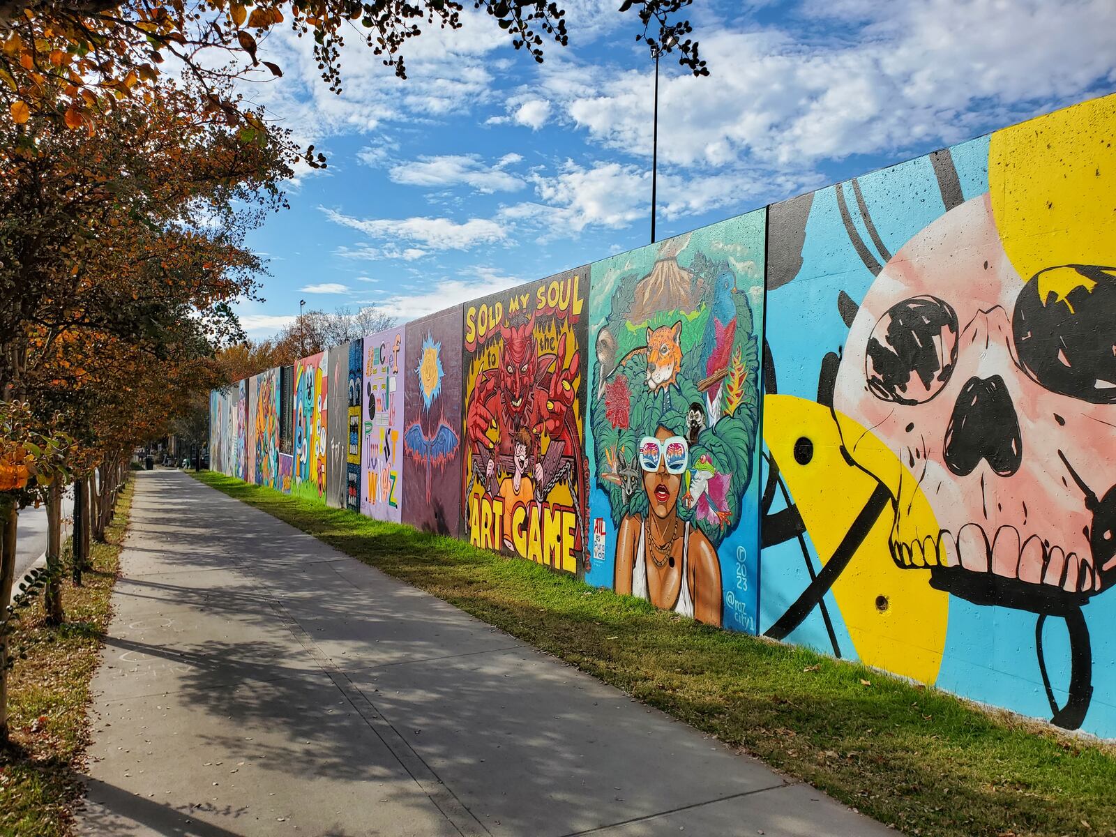 The Forward Warrior wall in Cabbagetown is a color-splashed destination unto itself.