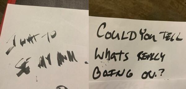 These were examples of Jonathan Barton’s writing as it progressed during his first few days in the cardiac care unit.