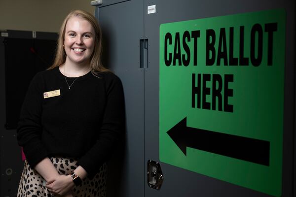 Tate Fall, elections director for Cobb County, photographed at the elections offices in Marietta on Tuesday, Feb. 6, 2024.   (Ben Gray / Ben@BenGray.com)