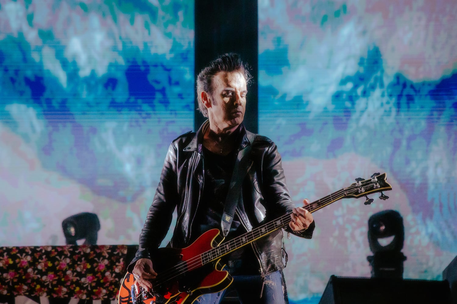 The Cure performs to an excited crowd at the State Farm Arena on June 27, 2023. (Sophie Harris for The Atlanta Journal-Constitution).