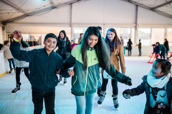 Head to the Roof at Ponce City Market to skate above the city, then sit back and relax in neighboring igloo-styled spaces. Courtesy of Lydia Sewell/Slater Hospitality