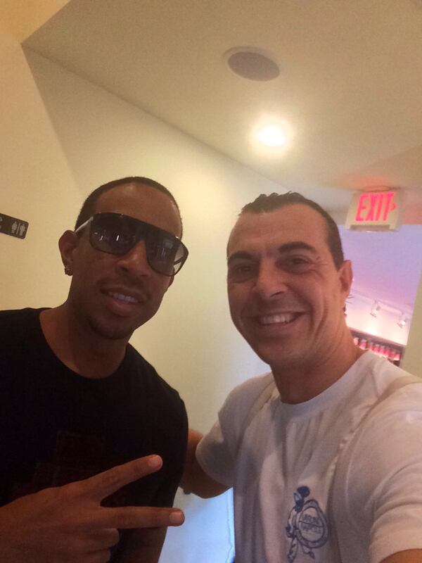 Ludacris and owner Luca at Varuni Napoli