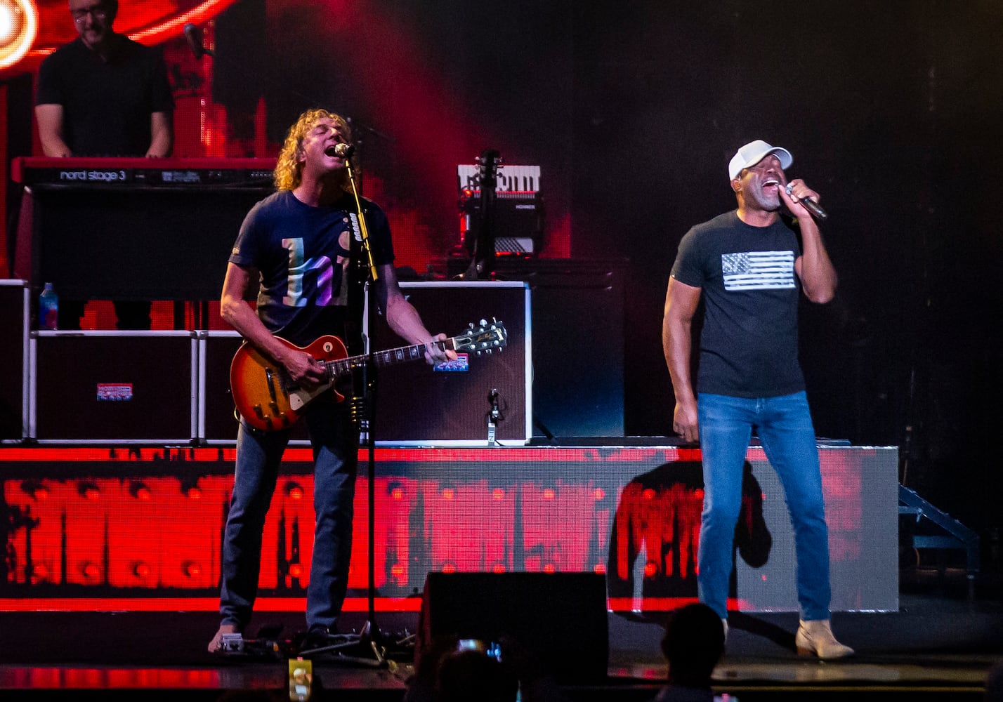 Hootie and the Blowfish rocked out for a packed crowd at Ameris Bank Amphitheatre on the Summer Camp with Trucks tour Friday September 20, 2024, at Ameris Bank Amphitheatre in Alpharetta. (Photo: Ryan Fleisher for The Atlanta Journal-Constitution) 