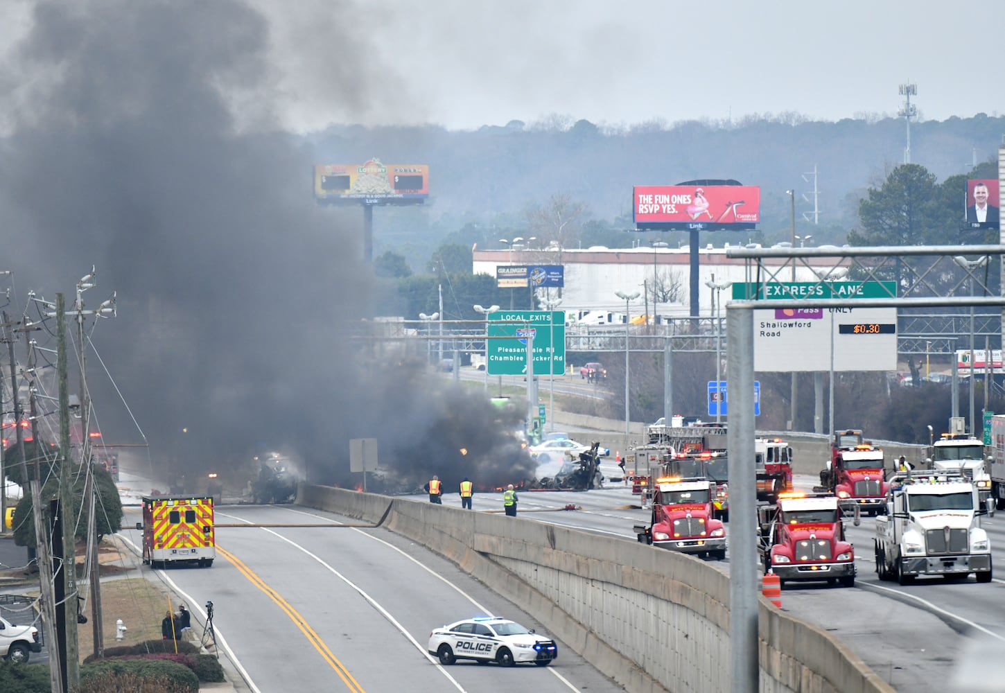 PHOTOS: I-85 fire in Gwinnett 2020