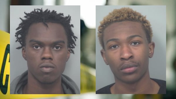 Chandler Richardson (left) and Kemare Bryan are both facing murder charges in the shooting death of 18-year-old Jefferson High School student Elijah DeWitt. They were arrested in Anderson County, South Carolina, according to Gwinnett County police.