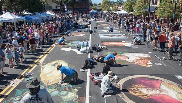 Professional artists will chalk the streets of Marietta at Chalktoberfest on Saturday and Sunday.