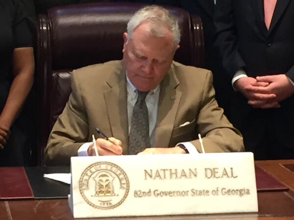 Gov. Nathan Deal signed sexual assault evidence reform legislation into law April 26, 2016.