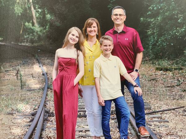 Jason Brooks with his daughter, Ella, his wife, Rachel and son, Jonathan. Family photo