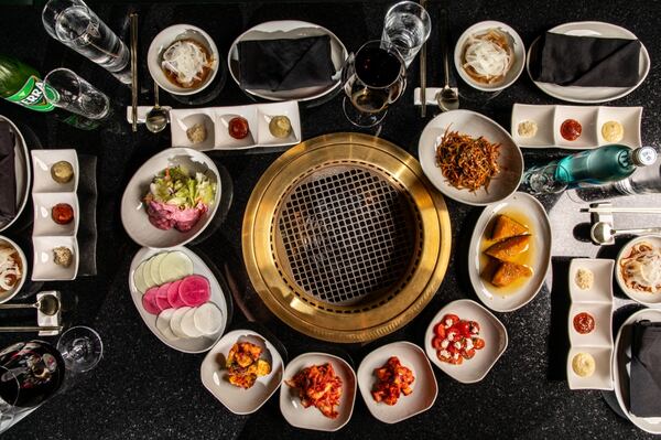 Bene Korean Steakhouse in the Uptown Atlanta development offers a variety of proteins for Korean barbecue, as well as several side dishes. / Courtesy of Bene Korean Steakhouse