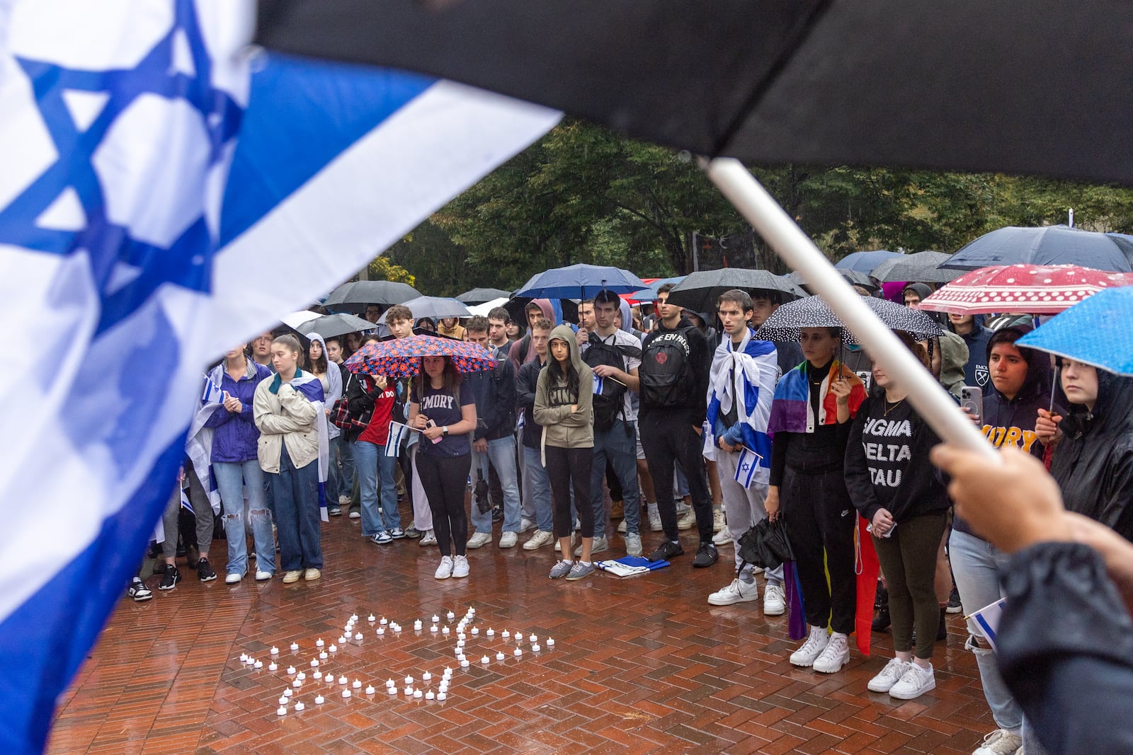 Students attend a vigil for Israel at Emory University in Atlanta on Wednesday, October 11, 2023. The vigil comes after Hamas militants waged a surprise attack over the weekend. (Arvin Temkar / arvin.temkar@ajc.com)