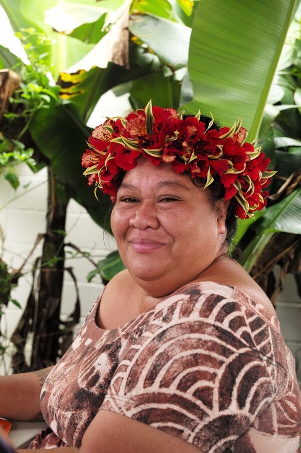 Every Sunday local residents display floral finery at Cook Islands church services. (George Hobica/TNS)