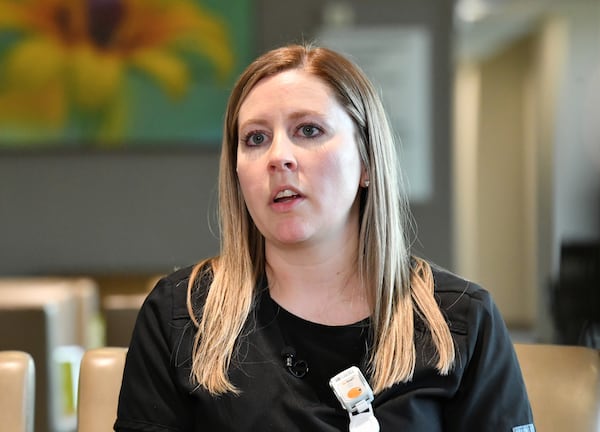 Registered nurse Haley Clement feels the frustration that many health care workers have expressed — that too many people are still debating whether it’s worth it to get vaccinated, even though the best evidence shows it is; that too many people are balking at wearing masks; that too many people still aren’t taking the virus seriously. (Hyosub Shin / Hyosub.Shin@ajc.com)