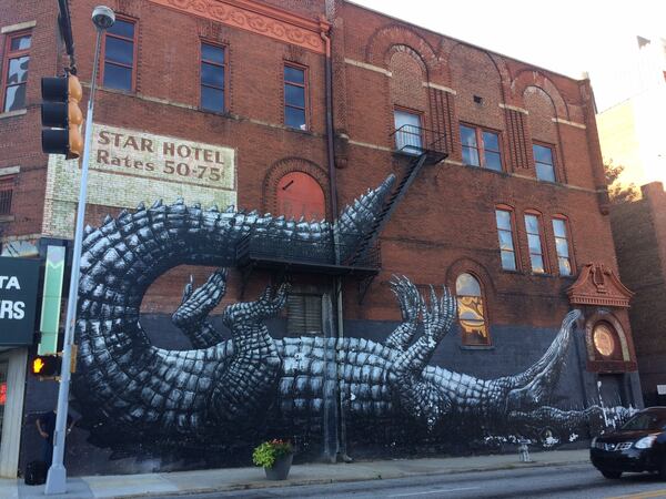 Some of the buildings in south downtown Atlanta are old gems, such as this one at the corner of Mitchell and Forsyth streets. 