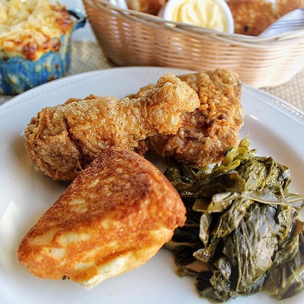 Collard greens, cornbread and fried chicken from Revival.