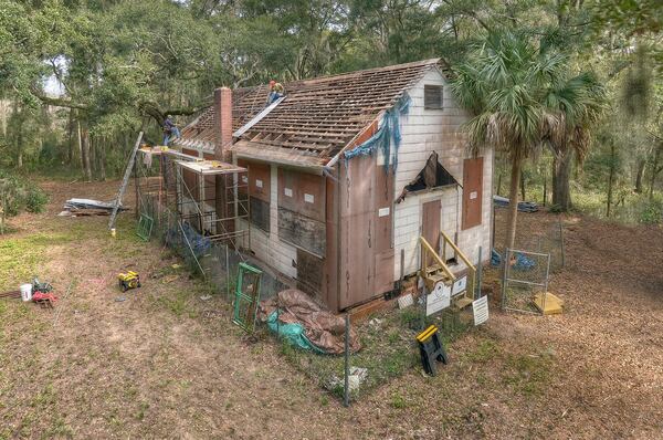 The Harrington School House was built in the 1920s and served as the main educational structure for three African-American communities on St. Simons Island. It landed on the Georgia Trust’s 2011 Places in Peril, and funds were raised to restore it. This photo was taken during the restoration process.CONTRIBUTED BY BENJAMIN GALLAND, H2O CREATIVE GROUP