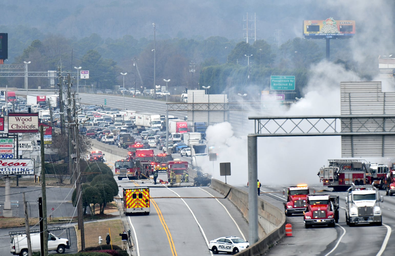 PHOTOS: I-85 fire in Gwinnett 2020