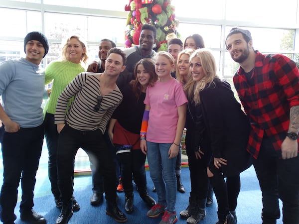 The "Dancing With the Stars" live tour cast spent more than hour at Children's Healthcare at Egleston visiting sick children including Mark Ballas (right). CREDIT: Rodney Ho/rho@ajc.com