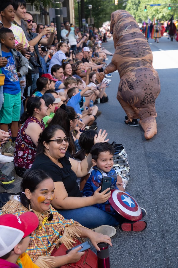 People cheer on their favorite character during the Dragon Con Parade in Atlanta on Saturday, August 31, 2019. (Photo: Steve Schaefer for The Atlanta Journal-Constitution)