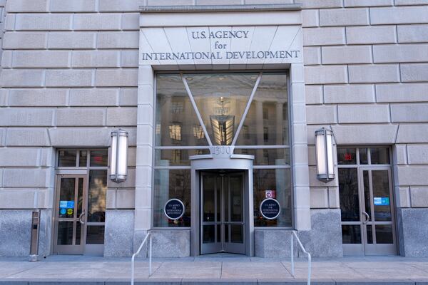 The U.S. Agency for International Development, or USAID, is pictured Saturday, Feb. 1, 2025, in Washington. (AP Photo/Carolyn Kaster)