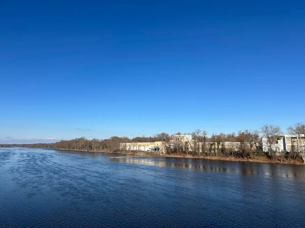 A Trenton, N.J. Water Works treatment facility is seen along the Delaware River on Dec. 3, 2024. (AP Photo/Mike Catalini)