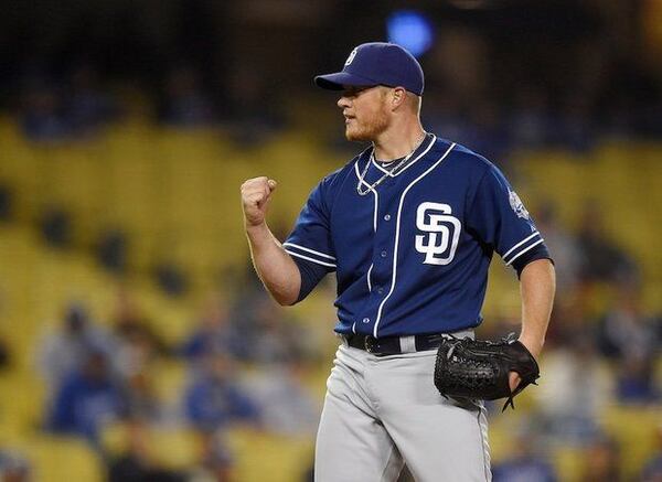 Craig Kimbrel has not been in his usual dominant form for his first two months with the Padres, who got him in a blockbuster deal on the eve of opening day. He and the Uptons return to Turner Field for a three-game series beginning Monday. (AP photo)