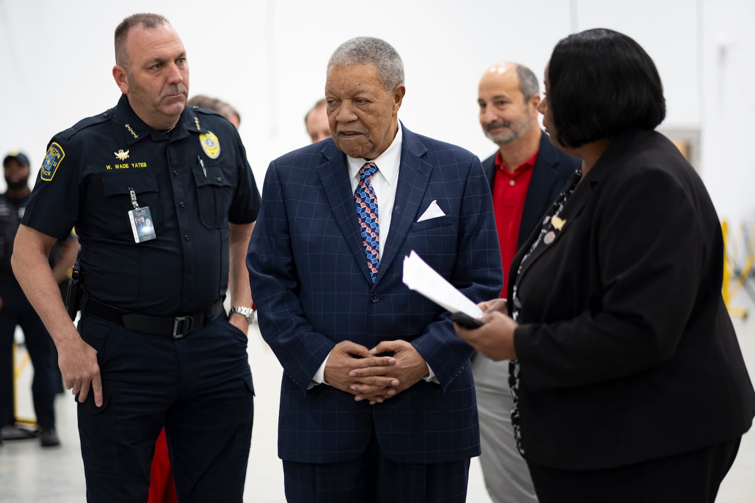 Fulton County Commission Chairman Robb Pitts arrives for a press conference at the Fulton County election hub in Fairburn on Tuesday, Nov. 5, 2024 following the close of polls.   Ben Gray for the Atlanta Journal-Constitution