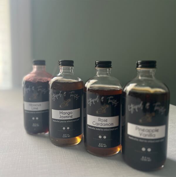 Tea-infused simple syrups. Courtesy of Maya Norman