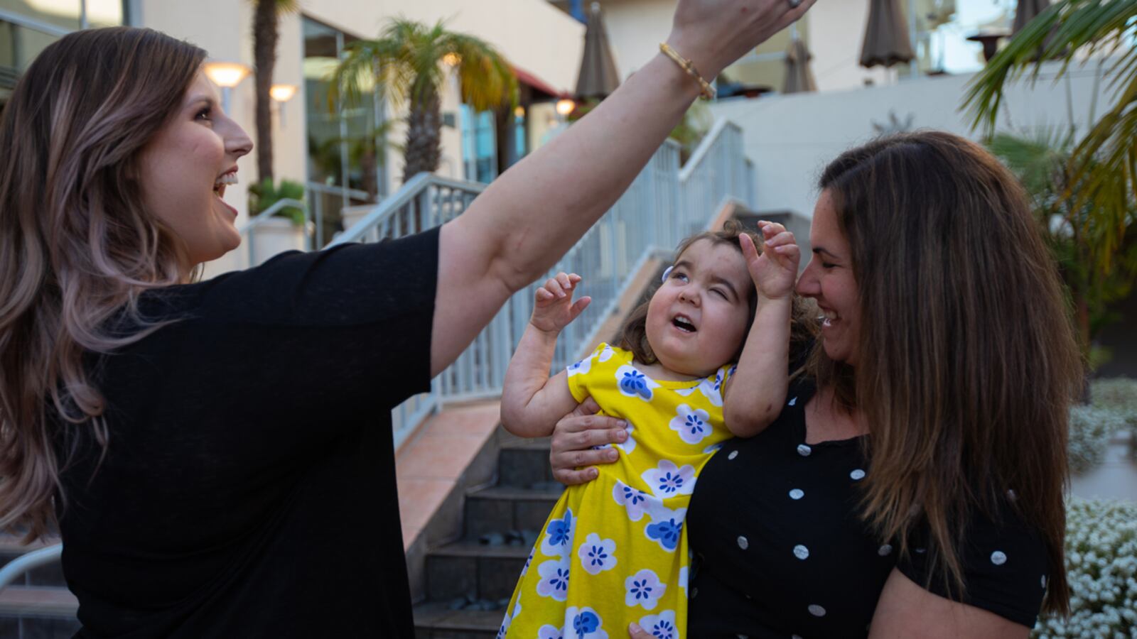 Sky Savren-McCormick reunited with Hayden Ryals (far left) who first donated bone marrow to help save the little girl's life.