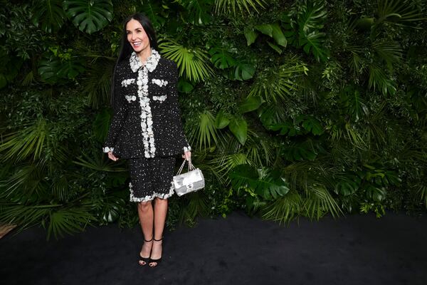 Demi Moore arrives at Chanel's 16th Annual Pre-Oscar Awards Dinner on Saturday, March 1, 2025, at The Beverly Hills Hotel in Beverly Hills, Calif. (Photo by Jordan Strauss/Invision/AP)